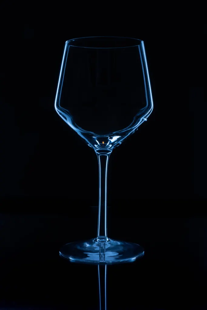 Productfotografie van een glazen product